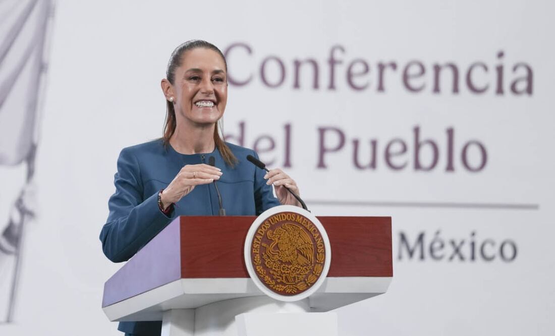 Claudia Sheinbaum en su conferencia matutina del 25 de agosto de 2025. Foto: Presidencia