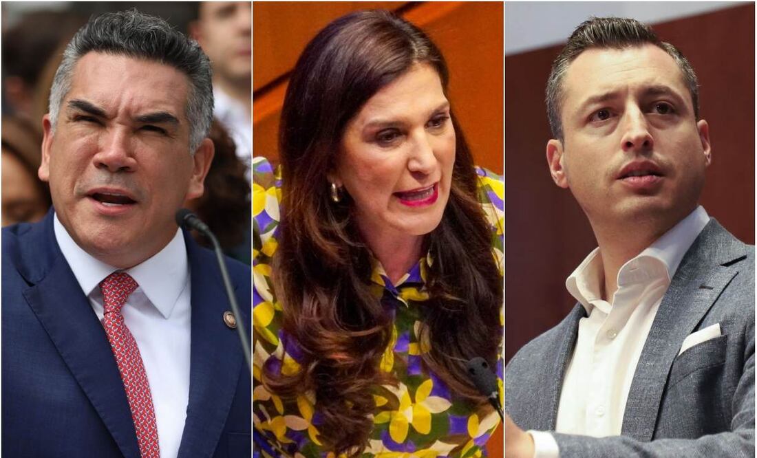 Alito Moreno Cárdenas, dirigente nacional del PRI; Kenia López Rabadán, presidenta de la Cámara de Diputados y Luis Donaldo Colosio Riojas, senador de MC. Fotos: Cuartoscuro