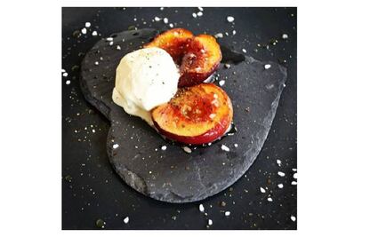 #RECETA Duraznos horneados con mermelada de frambuesa