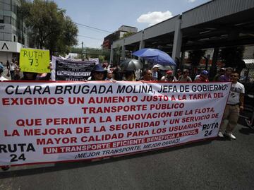 "Nos obligaron a salir", transportistas de más de 35 rutas en CDMX marchan para exigir aumento a tarifa; demandan suba mínimo hasta 12 pesos