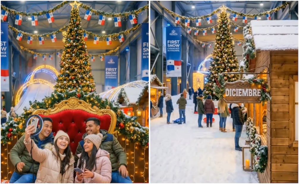 Todos los promocionales del parque navideño fueron creados por inteligencia artificial. Foto: Instagram @snowlandpanama