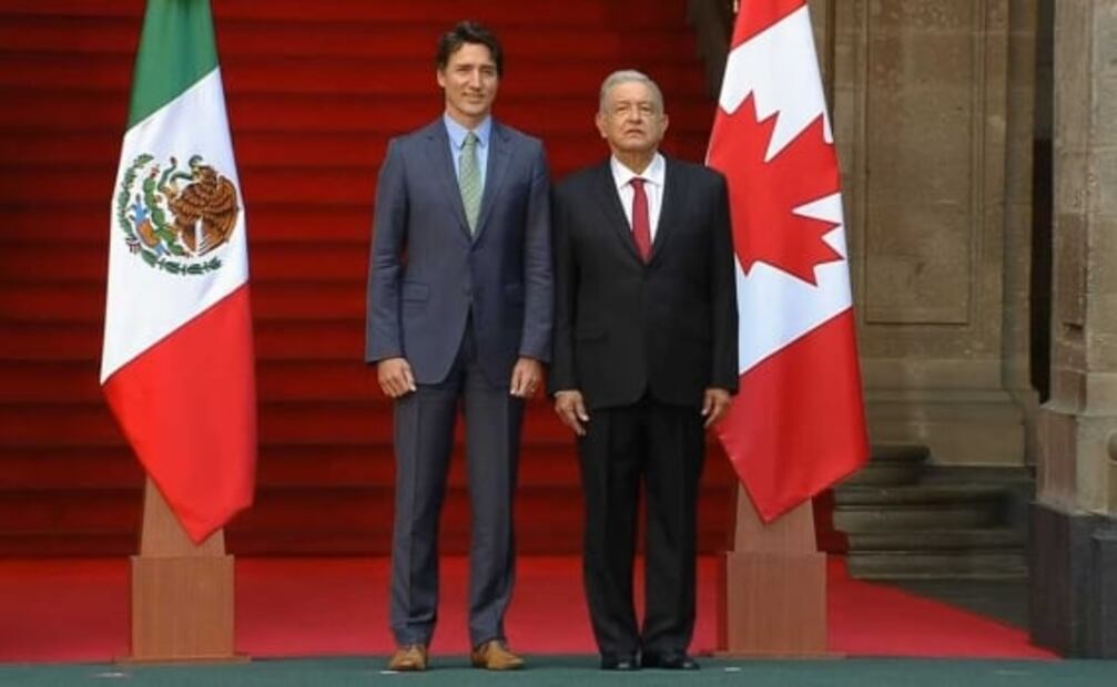 AMLO recibe a Justin Trudeau en Palacio Nacional para reunión bilateral