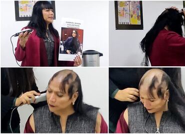 Diputada Salma Luévano se rapa para condenar presuntos discursos transfóbicos de Gabriel Quadri