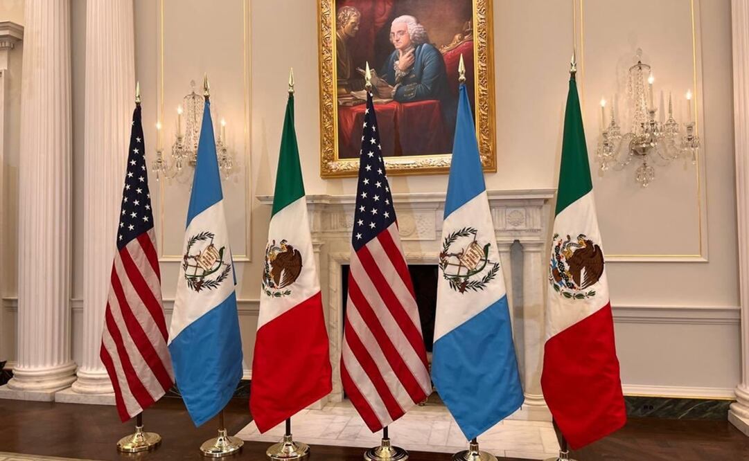 Reunión sobre migración entre México. Estados Unidos y Guatemala. Foto: SRE