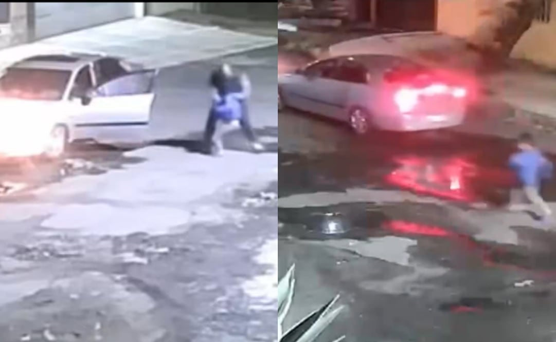 Circuló en redes un video de un presunto abandono de un menor de de edad en calles de Tlalpan. Fotos: capturas de video