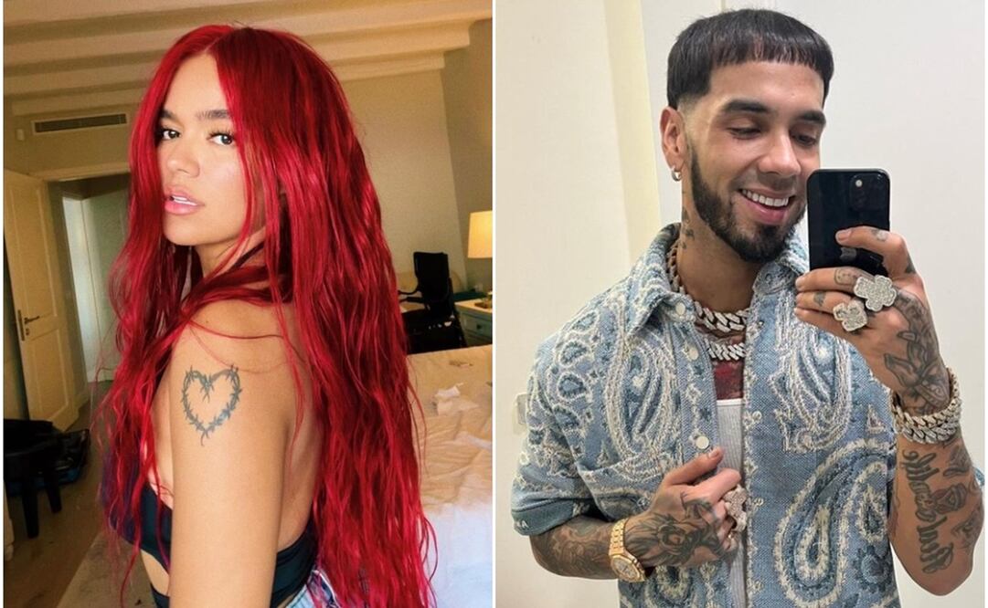 Karol G y Anuel AA. Fotos: Instagram @anuel y @karolg