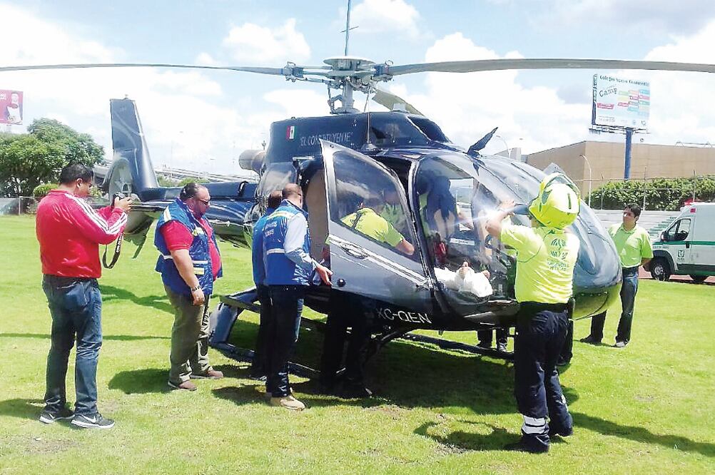 Debido a la gravedad de sus heridas, un peregrino tuvo que ser trasladado vía aérea al hospital de traumatología de Lomas Verdes en la CDMX (ESPECIAL)