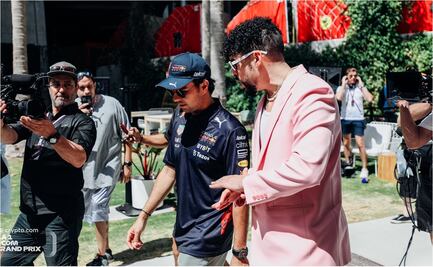 VIDEO: Checo Pérez llegó al GP de Miami acompañado de Bad Bunny