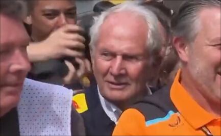 Helmut Marko se engancha a empujones con un fotógrafo en el GP de Gran Breteña