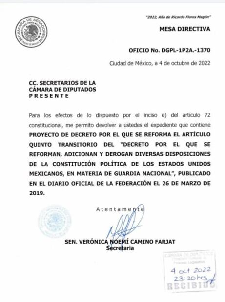 Diputados alistan en “fast-track” reforma militar; prevén avalar en comisiones el 12 de octubre