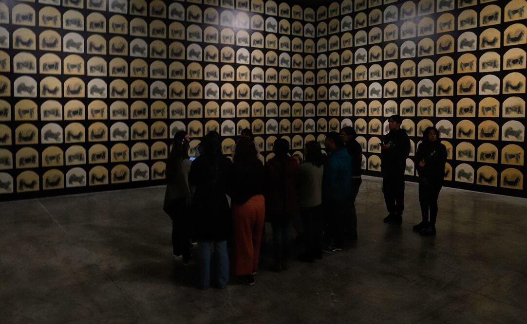 Aspectos de la exposición de Beatriz Gonzalez " Guerra y Paz: una poética del gesto" en el Museo Universitario Arte Contemporáneo (MUAC). Foto: Fernanda Rojas/EL UNIVERSAL.