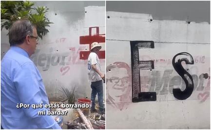 “¿Por qué borras mi barda?”, Ebrard reclama por pinta a favor de Sheinbaum 