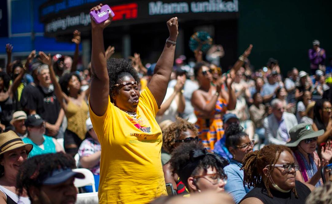 El "Juneteenth" lo es aún más este año porque es también el primer acontecimiento nacional que se celebra sin restricciones sanitarias. Fotos: AP