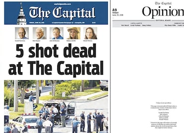 "No tenemos palabras"; tras tiroteo, diario de Maryland rinde tributo a las víctimas
