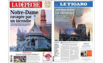 Así informaron los periódicos del mundo del incendio en Notre Dame