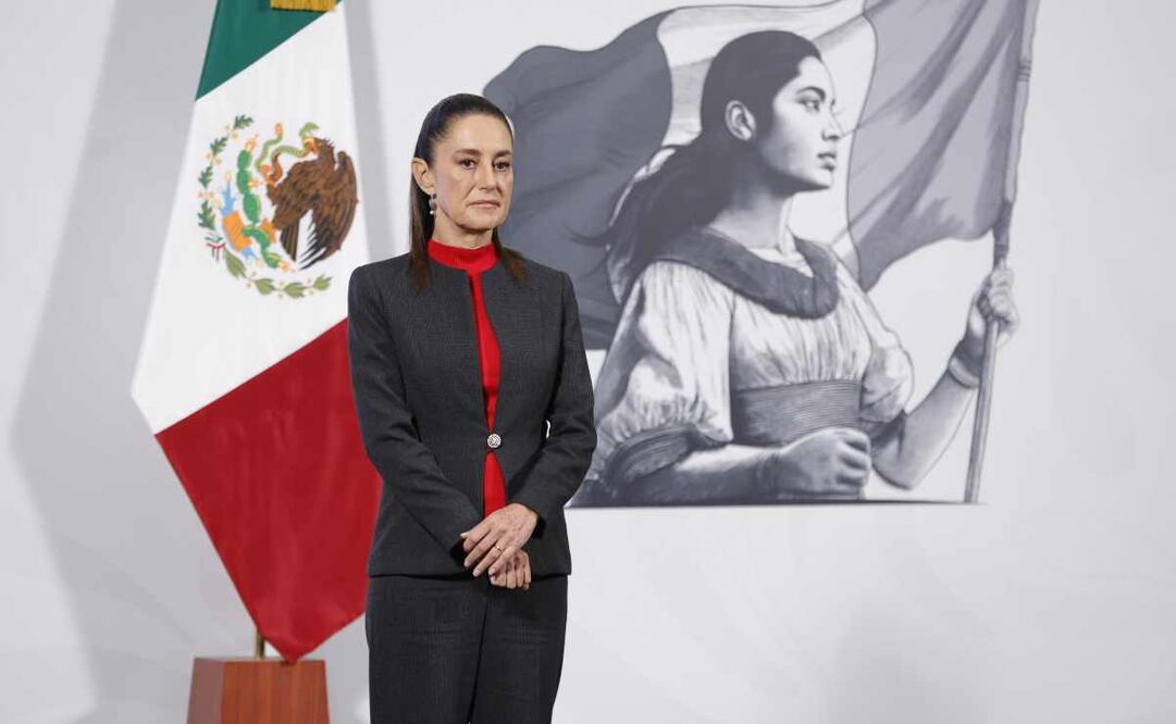 Claudia Sheinbaum, presidenta de México, durante la mañanera del 10 de julio del 2025. Foto: Diego Simón / EL UNIVERSAL