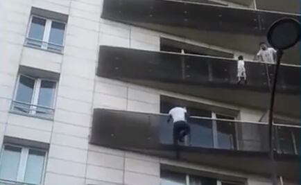 Joven trepa cuatro pisos por balcones en París para rescatar a un niño
