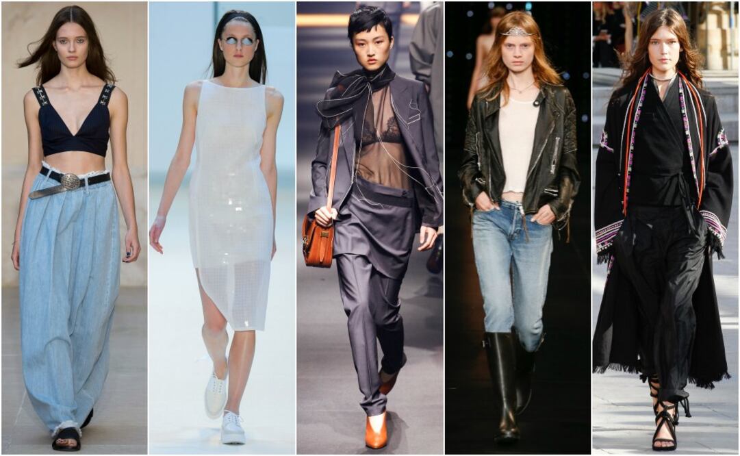 De izquierda a derecha: Each x Other, Akris, Lanvin, Saint Laurent, e Isabel Marant.