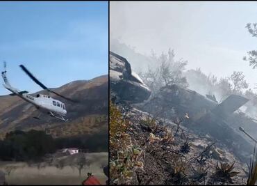 Se accidenta helicóptero que combatía incendio forestal en Coahuila; hay ocho personas lesionadas