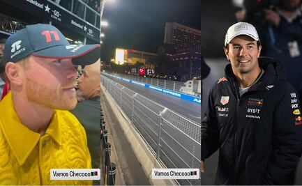 Canelo Álvarez acudió al GP de Las Vegas para apoyar a Checo Pérez