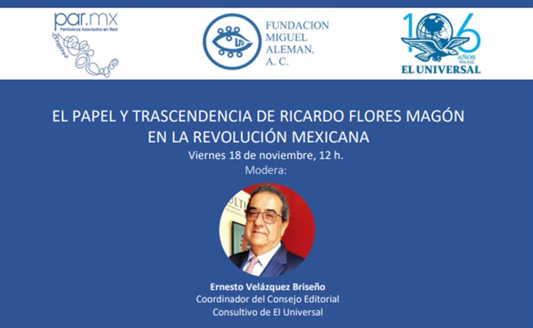 La ponencia será moderada por Ernesto Velázquez Briseño, Coordinador del Consejo Editorial Consultivo de EL UNIVERSAL. Foto: Especial 