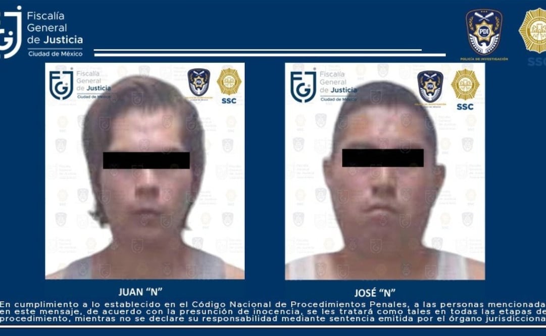 Feminicidas Juan Manuel “N” y José Abraham “N”, 25 de noviembre de 2024. Foto: Especial