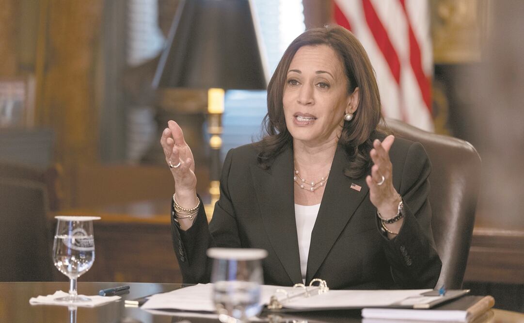 La vicepresidenta Kamala Harris, ayer en la Casa Blanca, en Washington. Foto: Ting Shen. EFE