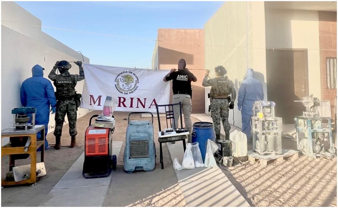 En operativo, desmantelan laboratorio clandestino de fentanilo en San Luis Río Colorado, Sonora (26/10/2024). Foto: Fiscalía de Sonora