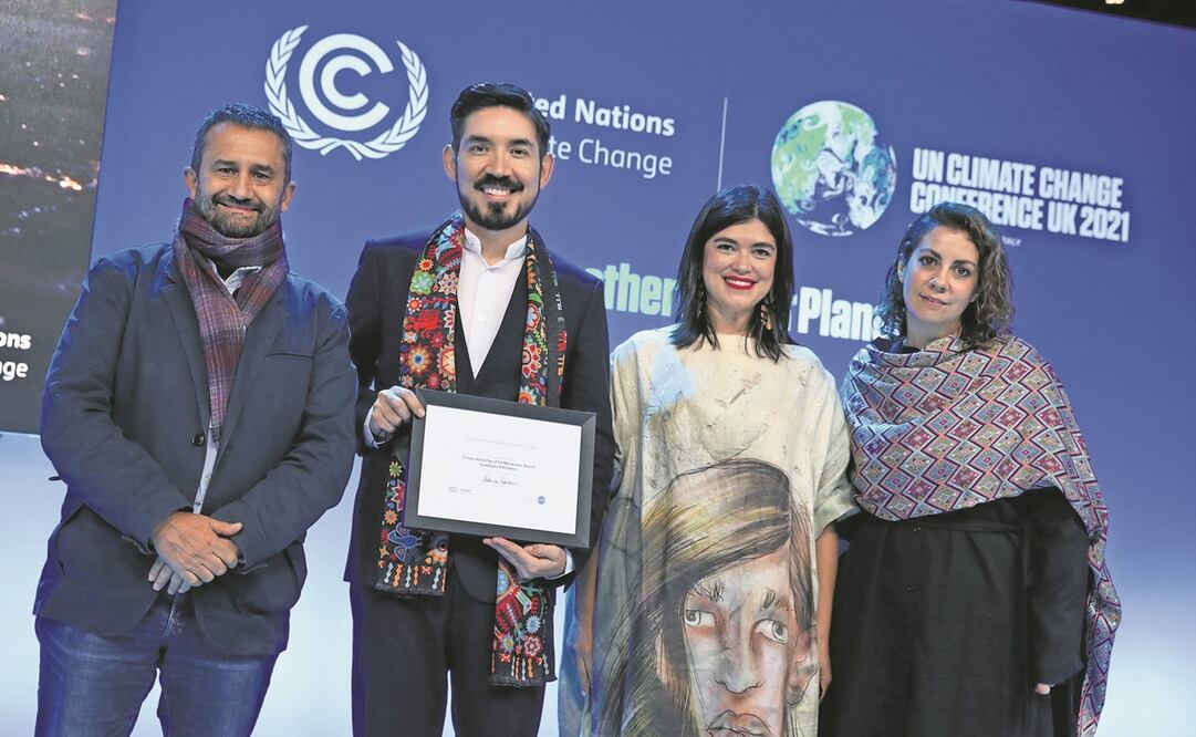 Representantes de Jalisco recibieron el galardón por parte de la Convención Marco de las Naciones Unidas sobre el Cambio Climático. Foto: Tomada de redes