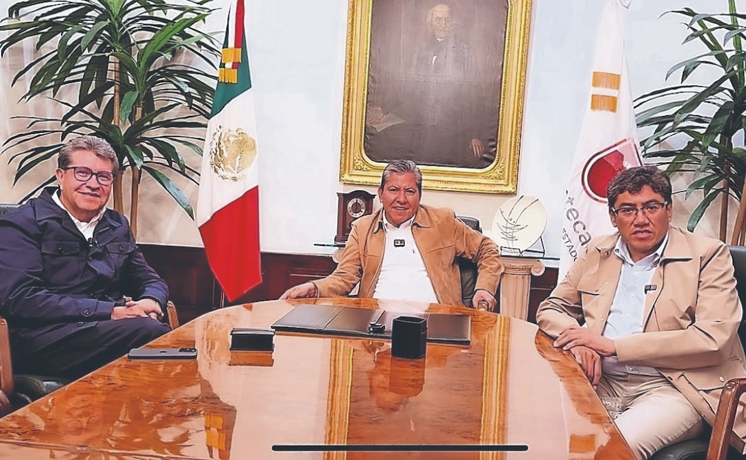 Los hermanos, el diputado y exgobernador Ricardo Monreal (izq.), el actual gobernador, David Monreal (centro), y el senador Saúl Monreal (der.), grabaron un video para mostrar unidad. Foto Especial