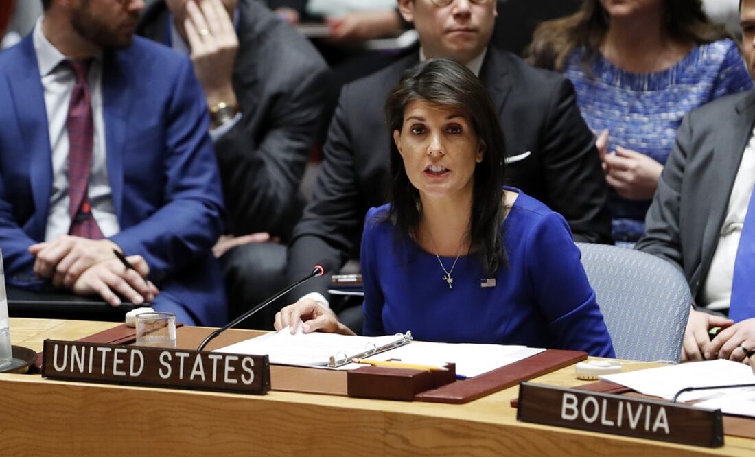 La embajadora de Estados Unidos ante la Organización de las Naciones Unidas (ONU), Nikki Haley. (FOTO: Xinhua)