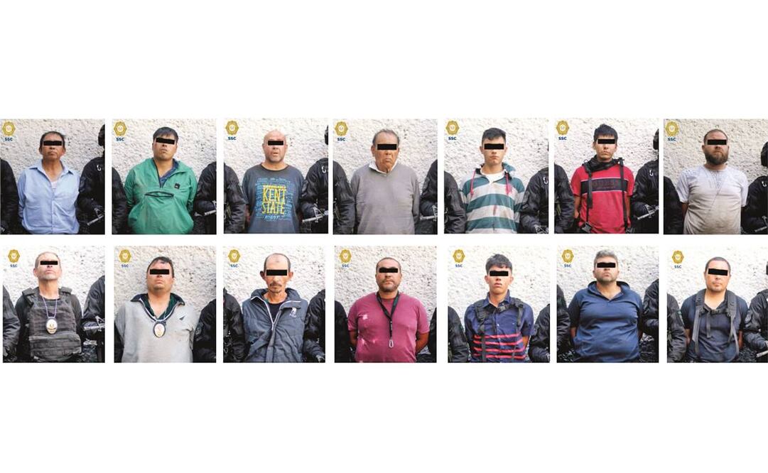 De los 14 detenidos, cinco son originarios de Sinaloa; uno de Puebla; uno de Jalisco, y siete de la Ciudad de México. Foto: Especial.