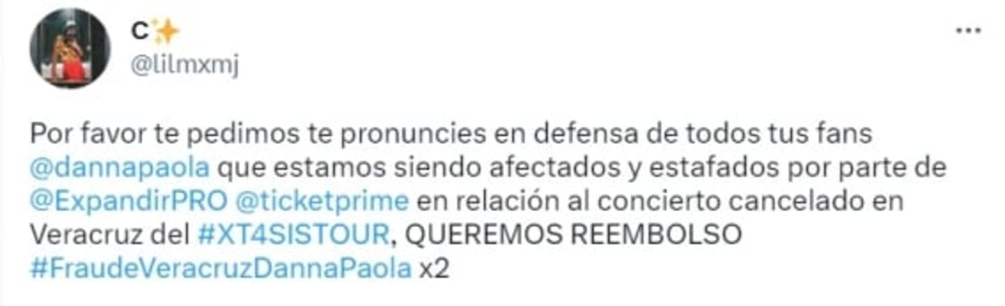 Fans de Danna Paola denuncian fraude tras cancelación de concierto en Veracruz; piden apoyo de la cantante