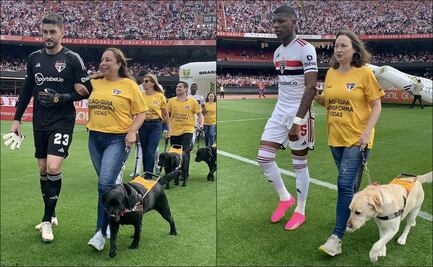 ¡Inspirador! Los futbolistas de Sao Paulo ingresan al terreno de juego con perros guía