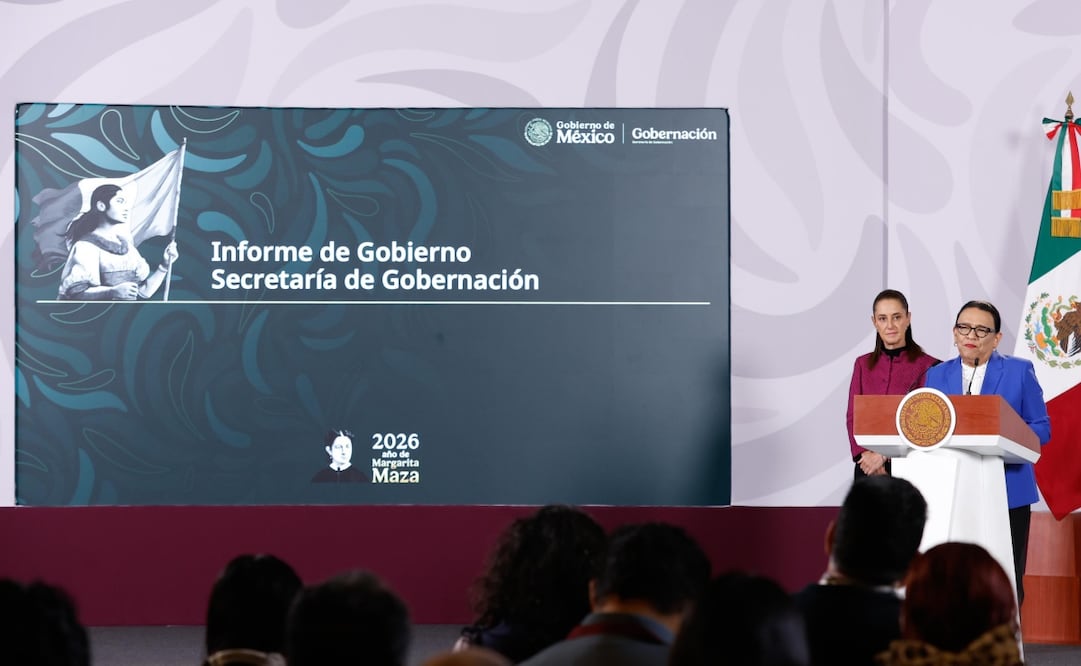 Claudia Sheinbaum Pardo, presidenta de México, encabeza la conferencia del pueblo en el salón Tesorería de Palacio Nacional. Foto: Diego Simón / EL UNIVERSAL