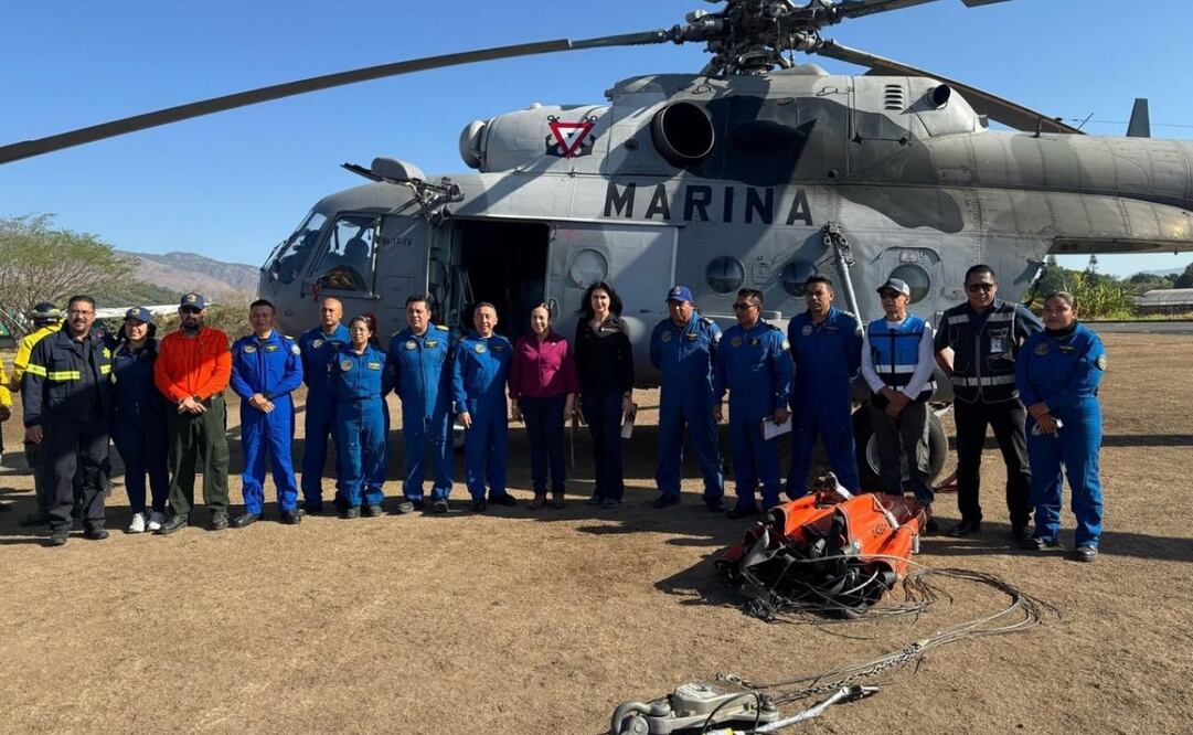 Marina realiza maniobras para combatir incendios forestales en San Luis Potosí y Nayarit. Foto: Especial