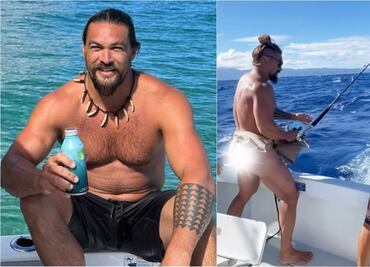 Jason Momoa decidió ir de pesca dejando muy poquito a la imaginación, todo quedó en video