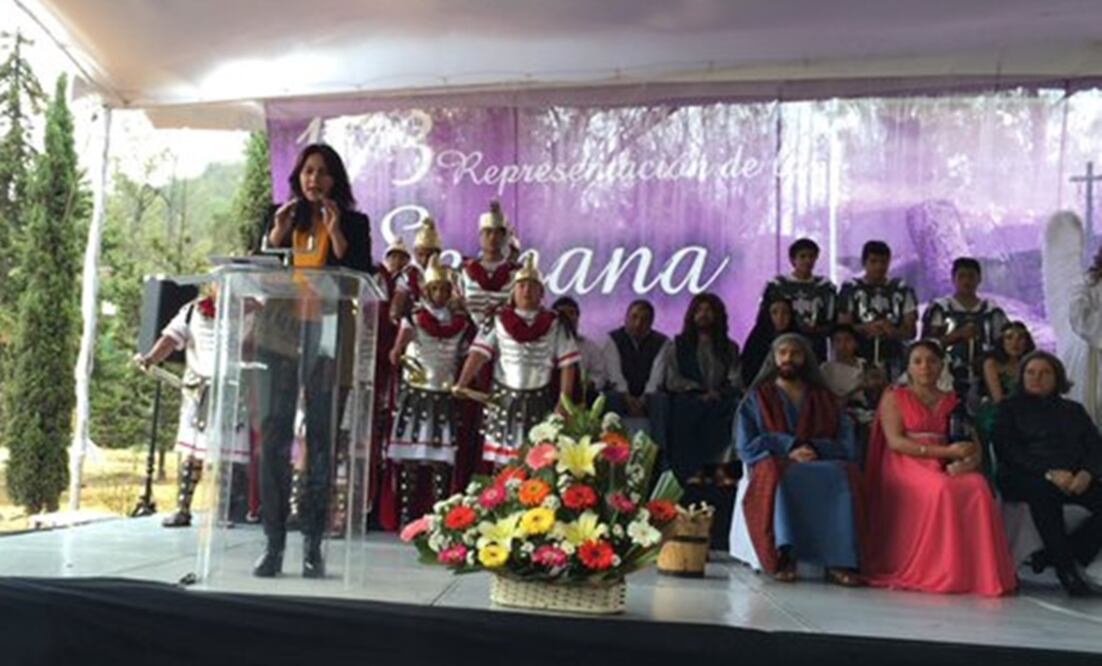La jefa delegacional, Dione Anguiano, dio a conocer los pormenores de las actividades religiosas de Semana Santa a realziarse del domingo 20 al sábado 26 de marzo próximo (Foto: @Del_Iztapalapa)