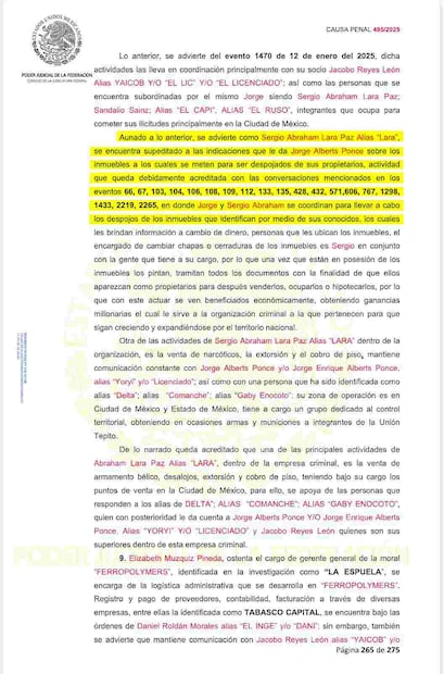 La causa penal da cuenta de conversaciones entre integrantes de la organización para concretar los despojos de inmuebles.