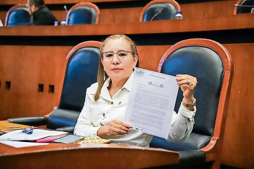 La diputada del PT Leticia Mosso Hernández presumió dos facturas de contribuciones que ha hecho al sector salud con los 300 mil pesos que recibe al mes del Congreso, durante la comparecencia de la secretaria Alondra García. Foto: Especial