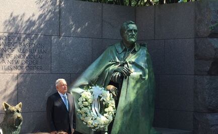 AMLO rinde homenaje en memorial a Franklin D. Roosevelt 