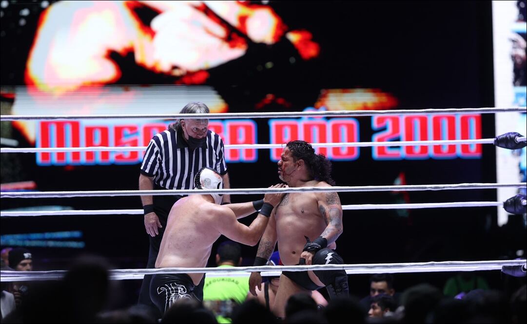 Rayman perdió la cabellera en la despedida del Hijo del Santo / Foto: Diego Simón Sánchez - EL UNIVERSAL