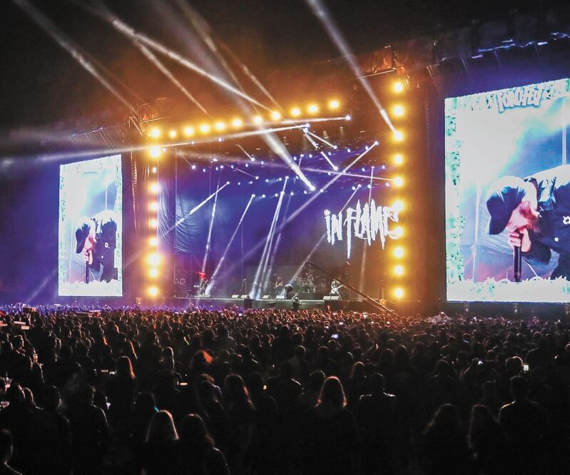 In Flames puso a brincar a todos con canciones como “The end”. FOTOS: DIEGO SIMÓN SÁNCHEZ. EL UNIVERSAL