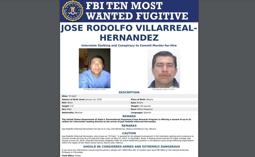 Ofrecen una recompensa de hasta un millón de dólares. Foto: FBI