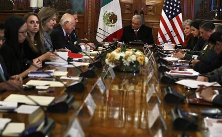 Comienza reunión de AMLO con altos funcionarios de EU para hablar de migración  en Palacio Nacional 