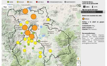 Cuatro municipios y V. Carranza con mala calidad del aire