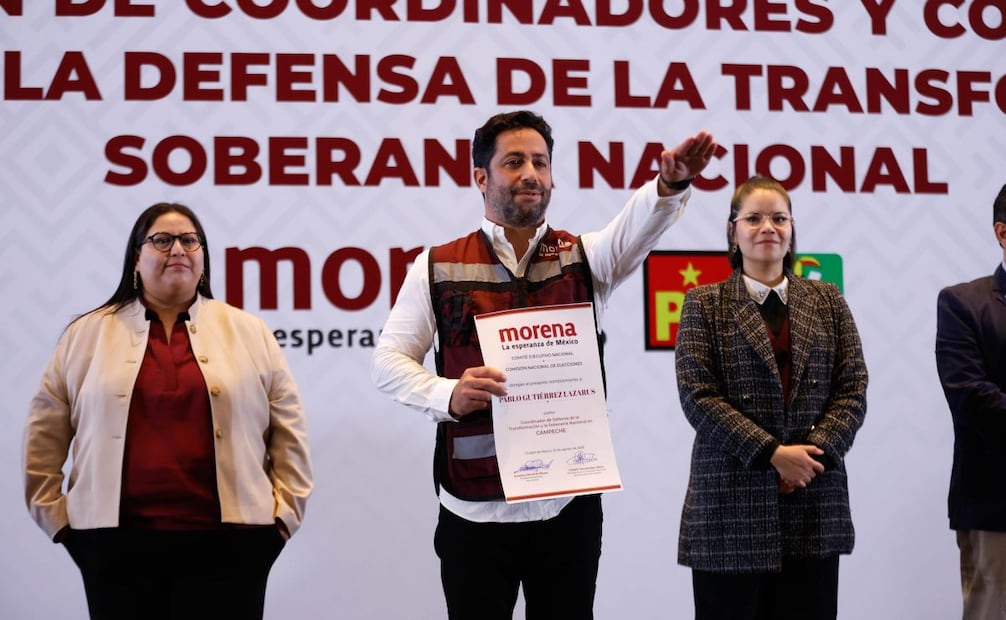 Pablo Gutiérrez Lazarus fue presentado como el coordinador de la defensa de la transformación y la soberanía nacional en Campeche por parte de Morena (25/08/2026). Foto: Diego Simón Sánchez/ EL UNIVERSAL