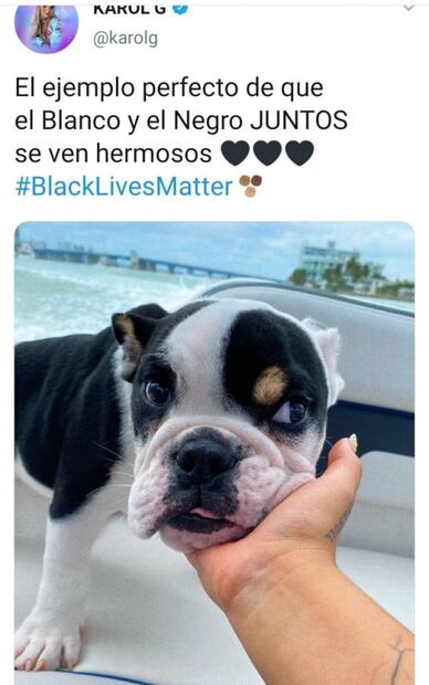 Karol G recibe duras críticas por hablar del racismo usando a su perro