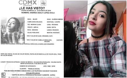 Alerta Amber. Buscan a Andrea Odaly López en Iztapalapa