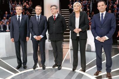 Macron y Le Pen, objetivo de los ataques en debate francés